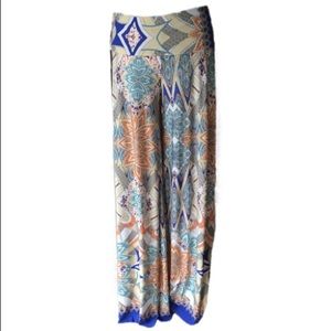 Uptown Blue & Peach Mandala Print Barbie Palazzo Pants